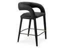 Faerron - Modern Black Leatherette Counter Chair