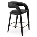 Faerron - Modern Black Leatherette Counter Chair