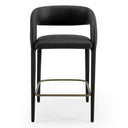 Faerron - Modern Black Leatherette Counter Chair