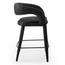 Faerron - Modern Black Leatherette Counter Chair