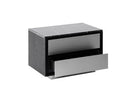 Concord - Modern Black Marble + Black Ash + Aluminum Nightstand