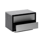 Concord - Modern Black Marble + Black Ash + Aluminum Nightstand