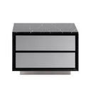 Concord - Modern Black Marble + Black Ash + Aluminum Nightstand