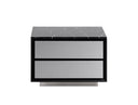 Concord - Modern Black Marble + Black Ash + Aluminum Nightstand