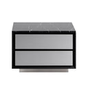 Concord - Modern Black Marble + Black Ash + Aluminum Nightstand