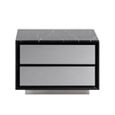 Concord - Modern Black Marble + Black Ash + Aluminum Nightstand