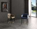 Calderon - Modern Blue & Beige Vegan Leather Counter Chair