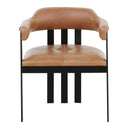 Hazen - Modern Camel Leather + Black Iron Dining Chair