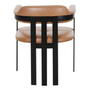 Hazen - Modern Camel Leather + Black Iron Dining Chair