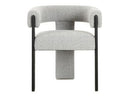 Kenmare - Modern Light Grey Fabric + Black Dining Chair