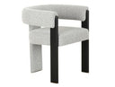 Kenmare - Modern Light Grey Fabric + Black Dining Chair