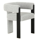 Kenmare - Modern Light Grey Fabric + Black Dining Chair
