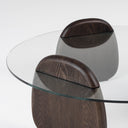 Buxton - Mid-Century Modern Glass + Dark Walnut Coffee Table