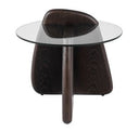 Newman - Modern Beige Fabric + Dark Brown Faux Leather + Ash Accent Chair