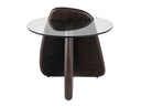 Buxton - Mid-Century Modern Glass + Dark Walnut End Table