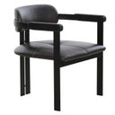 Aneta - Modern Dark Brown Leather + Black Dining Chair