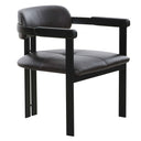 Aneta - Modern Dark Brown Leather + Black Dining Chair
