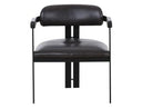 Aneta - Modern Dark Brown Leather + Black Dining Chair