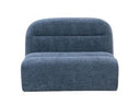 Forman - Modern Blue Fabric Modular Armless Sectional Seat