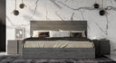 Lucia - Italian Modern Matte Grey / Elm Grey Bed + 2 Nightstands Set