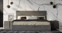 Lucia - Italian Modern Matte Grey / Elm Grey Bed + 2 Nightstands Set