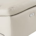 Mini Wonder - Italian Modern Grey Leather Sectional Sofa with Left Facing Recliner