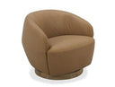 Agatha - Modern Tan Leather Swivel Accent Chair
