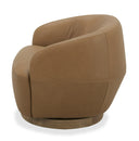 Agatha - Modern Tan Leather Swivel Accent Chair
