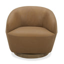 Agatha - Modern Tan Leather Swivel Accent Chair