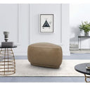 Kinsey - Modern Tan Leather Large River Rock Ottoman