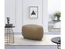 Kinsey - Modern Tan Leather Small River Rock Ottoman