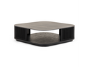 Chip - Modern Black Ceramic + Black Ash Square Coffee Table