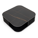 Chip - Modern Black Ceramic + Black Ash Square Coffee Table