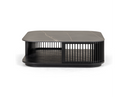 Chip - Modern Black Ceramic + Black Ash Square Coffee Table