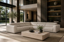 Dalton - Modern Italian Oyster Leather Sectional + 2 Recliners