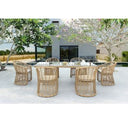 Sandra - Outdoor Beige Wicker End Table