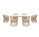 Sandra - Outdoor Beige + Wicker Sofa Set