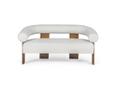 Aledo - Modern Off-White Fabric + Oak Loveseat