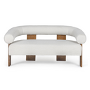 Aledo - Modern Off-White Fabric + Oak Loveseat