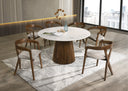 Nancy + Weiss - Mid-Century Modern Marble + Walnut Dining Table Set
