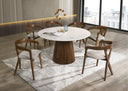 Nancy + Weiss - Mid-Century Modern Marble + Walnut Dining Table Set
