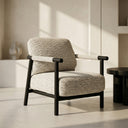 Balko - Modern Grey Fabric + Black Accent Chair