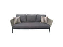 Suntide - Outdoor Grey Fabric + Beige Rattan + Grey Acacia Sofa Set