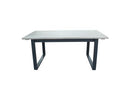 Suntide - Outdoor Grey Fabric + Grey Acacia + Beige Rattan Dining Set