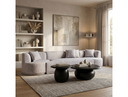 Beau - Modern Light Grey Fabric Sectional Sofa With 2 Swirling Chair