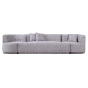 Beau - Modern Light Grey Fabric Sectional Sofa With 2 Swirling Chair