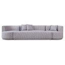 Beau - Modern Light Grey Fabric Sectional Sofa With 2 Swirling Chair
