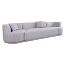Beau - Modern Light Grey Fabric Sectional Sofa With 2 Swirling Chair