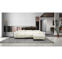 Rampart - Modern L-Shape LAF White Leather Sectional Sofa with 1 Recliner