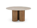 Hayden - Modern Marble + Wood Round Coffee Table